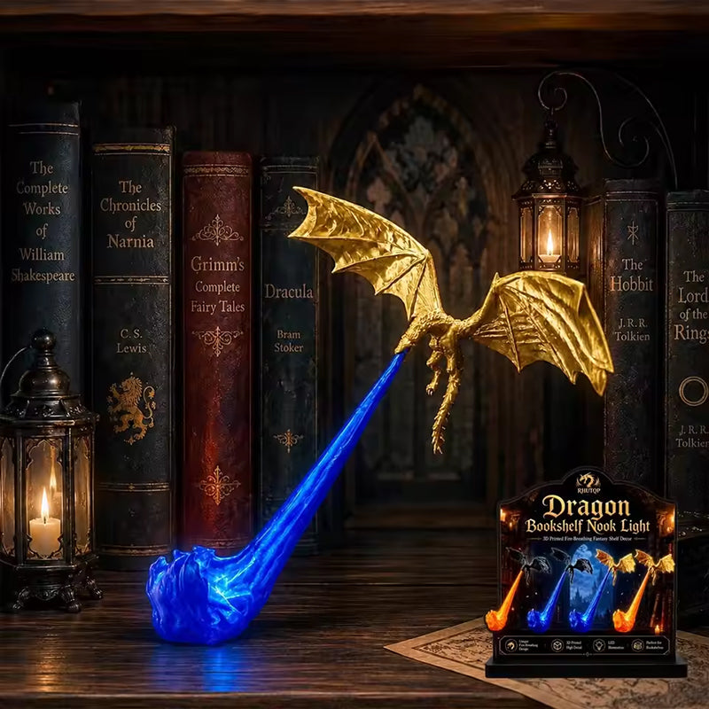 3D Dragon Bookshelf Light – Fantasy Shelf Decor