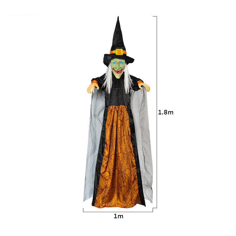 Talking Halloween Witch Decoration with Glowing Eyes